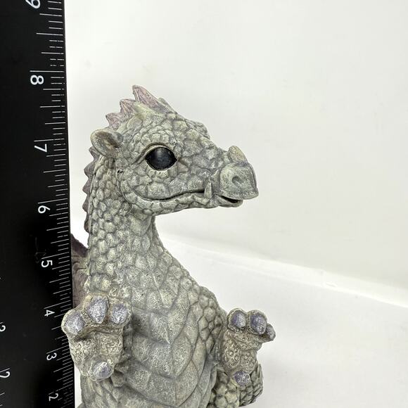 Jaimy Dragon Figurines Pair Resin Fantasy Statues Purple Wings 6” Decor READ - Picture 4 of 8